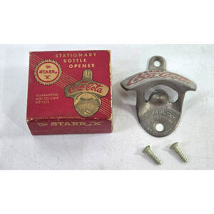 Vintage Coca Cola Starr X Wall Mount Bottle Opener In Box NEW OLD STOCK